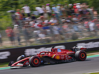 Charles Leclerc of Monaco drives the (16) Scuderia Ferrari SF-24 during the FP3 of the Formula 1 Pirelli Gran Premio d'Italia 2024 in Monza,...