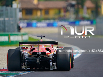 Charles Leclerc of Monaco drives the (16) Scuderia Ferrari SF-24 during the FP3 of the Formula 1 Pirelli Gran Premio d'Italia 2024 in Monza,...