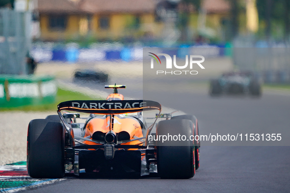 Lando Norris of the United Kingdom drives the (04) McLaren F1 Team MCL38 during FP3 of the Formula 1 Pirelli Gran Premio d'Italia 2024 in Mo...