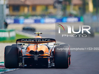 Lando Norris of the United Kingdom drives the (04) McLaren F1 Team MCL38 during FP3 of the Formula 1 Pirelli Gran Premio d'Italia 2024 in Mo...