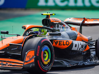 Lando Norris of the United Kingdom drives the (04) McLaren F1 Team MCL38 during FP3 of the Formula 1 Pirelli Gran Premio d'Italia 2024 in Mo...