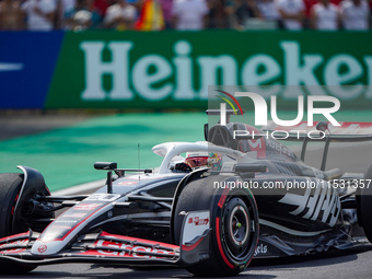 Kevin Magnussen of Denmark drives the (20) MoneyGram Haas F1 Team VF-24 during the FP3 of the Formula 1 Pirelli Gran Premio d'Italia 2024 in...