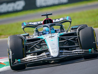 George Russell of the United Kingdom drives the (63) Mercedes-AMG PETRONAS F1 Team W15 during the FP3 of the Formula 1 Pirelli Gran Premio d...