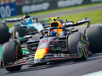 Sergio Perez of Mexico drives the (11) Oracle Red Bull Racing RB20 during FP3 of the Formula 1 Pirelli Gran Premio d'Italia 2024 in Monza, I...