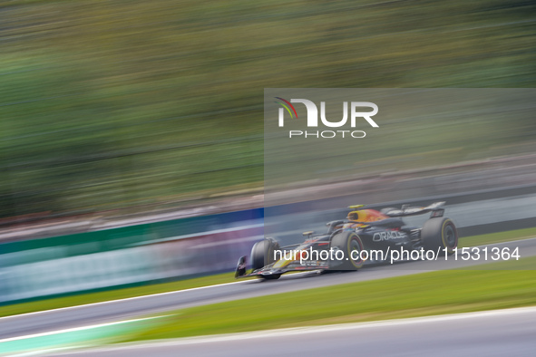 Carlos Sainz of Spain drives the (55) Scuderia Ferrari SF-24 during the FP3 of the Formula 1 Pirelli Gran Premio d'Italia 2024 in Monza, Ita...