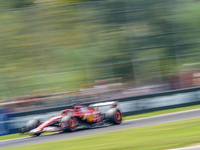 Charles Leclerc of Monaco drives the (16) Scuderia Ferrari SF-24 during the FP3 of the Formula 1 Pirelli Gran Premio d'Italia 2024 in Monza,...