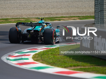 Fernando Alonso of Spain drives the (14) Aston Martin Aramco F1 Team AMR24 during the FP3 of the Formula 1 Pirelli Gran Premio d'Italia 2024...