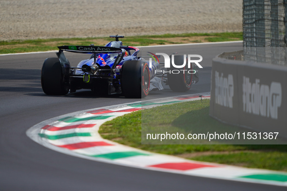 Daniel Ricciardo of Australia drives the (03) Visa Cash App RB Formula One Team VCARB 01 during FP3 of the Formula 1 Pirelli Gran Premio d'I...