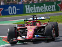 Charles Leclerc of Monaco drives the (16) Scuderia Ferrari SF-24 Ferrari during the Formula 1 Pirelli Gran Premio d'Italia 2024 in Monza, It...