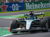 George Russell of the UK drives the (63) Mercedes-AMG Petronas F1 Team F1 W15 E Performance Mercedes during the Formula 1 Pirelli Gran Premi...