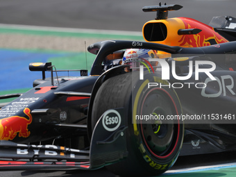 Max Verstappen of the Netherlands drives the Oracle Red Bull Racing RB20 Honda RBPT during the Formula 1 Pirelli Gran Premio d'Italia 2024 i...