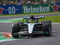 Lewis Hamilton of the UK drives the (44) Mercedes-AMG Petronas F1 Team F1 W15 E Performance Mercedes during the Formula 1 Pirelli Gran Premi...