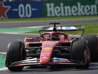 Charles Leclerc of Monaco drives the (16) Scuderia Ferrari SF-24 Ferrari during the Formula 1 Pirelli Gran Premio d'Italia 2024 in Monza, It...