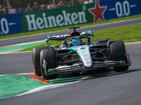 George Russell of the UK drives the (63) Mercedes-AMG Petronas F1 Team F1 W15 E Performance Mercedes during the Formula 1 Pirelli Gran Premi...