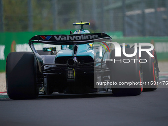 Fernando Alonso of Spain drives the (14) Aston Martin Aramco Cognizant F1 Team AMR24 Mercedes during the Formula 1 Pirelli Gran Premio d'Ita...