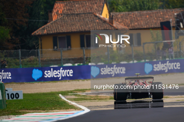 Carlos Sainz Jr. of Spain drives the (55) Scuderia Ferrari SF-24 Ferrari during the Formula 1 Pirelli Gran Premio d'Italia 2024 in Monza, It...