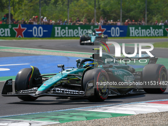 Fernando Alonso of Spain drives the (14) Aston Martin Aramco Cognizant F1 Team AMR24 Mercedes during the Formula 1 Pirelli Gran Premio d'Ita...