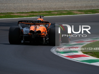 Oscar Piastri of Australia drives the (81) McLaren F1 Team MCL38 Mercedes during the Formula 1 Pirelli Gran Premio d'Italia 2024 in Monza, I...