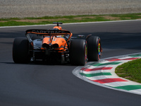 Oscar Piastri of Australia drives the (81) McLaren F1 Team MCL38 Mercedes during the Formula 1 Pirelli Gran Premio d'Italia 2024 in Monza, I...