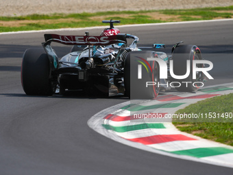 George Russell of the UK drives the (63) Mercedes-AMG Petronas F1 Team F1 W15 E Performance Mercedes during the Formula 1 Pirelli Gran Premi...