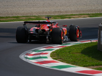 Charles Leclerc of Monaco drives the (16) Scuderia Ferrari SF-24 Ferrari during the Formula 1 Pirelli Gran Premio d'Italia 2024 in Monza, It...