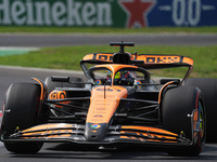 Oscar Piastri of Australia drives the (81) McLaren F1 Team MCL38 Mercedes during the Formula 1 Pirelli Gran Premio d'Italia 2024 in Monza, I...