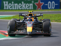 Sergio Perez of Mexico drives the (11) Oracle Red Bull Racing RB20 Honda RBPT during the Formula 1 Pirelli Gran Premio d'Italia 2024 in Monz...