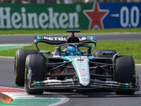 George Russell of the UK drives the (63) Mercedes-AMG Petronas F1 Team F1 W15 E Performance Mercedes during the Formula 1 Pirelli Gran Premi...