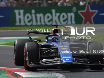 Alexander Albon of Thailand drives the (23) Williams Racing FW46 Mercedes during the Formula 1 Pirelli Gran Premio d'Italia 2024 in Monza, I...