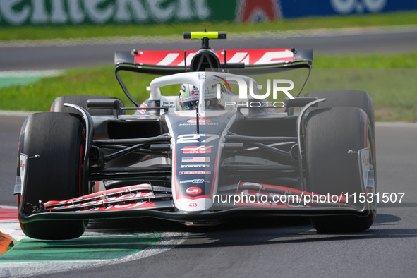 Nico Hulkenberg of Germany drives the (27) MoneyGram Haas F1 Team VF-24 Ferrari during the Formula 1 Pirelli Gran Premio d'Italia 2024 in Mo...