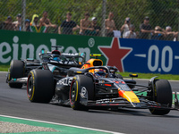 Sergio Perez of Mexico drives the (11) Oracle Red Bull Racing RB20 Honda RBPT during the Formula 1 Pirelli Gran Premio d'Italia 2024 in Monz...