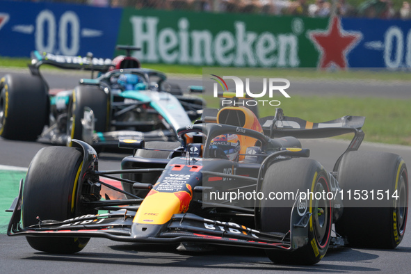 Sergio Perez of Mexico drives the (11) Oracle Red Bull Racing RB20 Honda RBPT during the Formula 1 Pirelli Gran Premio d'Italia 2024 in Monz...