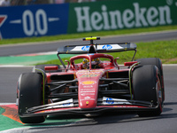 Carlos Sainz Jr. of Spain drives the (55) Scuderia Ferrari SF-24 Ferrari during the Formula 1 Pirelli Gran Premio d'Italia 2024 in Monza, It...