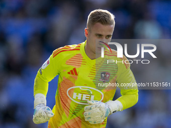 Joe Whitworth #1 (GK) of Exeter City F.C. during the Sky Bet League 1 match between Bolton Wanderers and Exeter City at the Toughsheet Stadi...