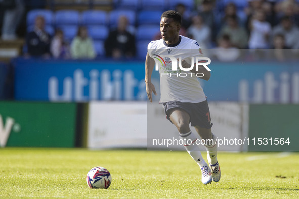 During the Sky Bet League 1 match between Bolton Wanderers and Exeter City at the Toughsheet Stadium in Bolton, England, on August 31, 2024....