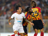 Gianluca Lapadula of Cagliari Calcio is in action during the Serie A match between Lecce and Cagliari in Lecce, Italy, on August 31, 2024. (