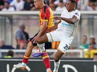 Nikola Krstovic of US Lecce is in action during the Serie A match between Lecce and Cagliari in Lecce, Italy, on August 31, 2024. (