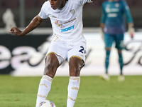 Yerry Mina of Cagliari Calcio is in action during the Serie A match between Lecce and Cagliari in Lecce, Italy, on August 31, 2024. (