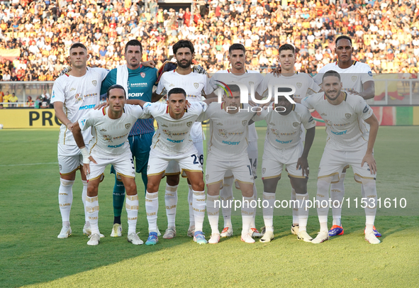 Players from Cagliari Calcio participate in the Serie A match against US Lecce in Lecce, Italy, on August 31, 2024 