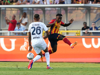 Lameck Banda of US Lecce is in action during the Serie A match between Lecce and Cagliari in Lecce, Italy, on August 31, 2024. (