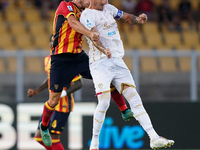 Ylber Ramadani of US Lecce is in action during the Serie A match between Lecce and Cagliari in Lecce, Italy, on August 31, 2024. (