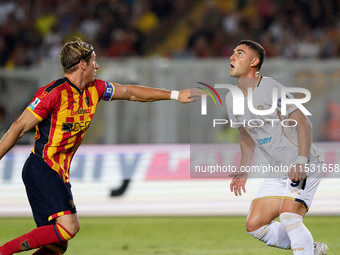 Roberto Piccoli of Cagliari Calcio is in action during the Serie A match between Lecce and Cagliari in Lecce, Italy, on August 31, 2024. (