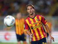 Antonino Gallo of Us Lecce is in action during the Serie A match between Lecce and Cagliari in Lecce, Italy, on August 31, 2024. (