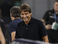 Antonio Conte coaches Napoli during the Serie A soccer match between SSC Napoli and Parma Calcio at Stadio Maradona in Naples, Italy, on Aug...