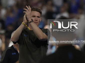 Scott McTonimay stands before the Serie A soccer match between SSC Napoli and Parma Calcio at Stadio Maradona in Naples, Italy, on August 31...