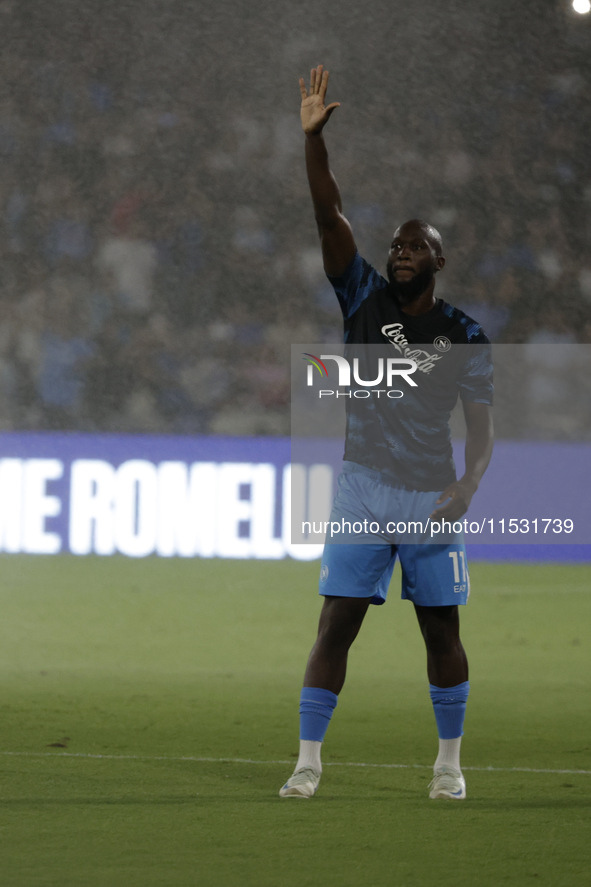 Romelu Lukaku of Napoli before the Serie A soccer match SSC Napoli - Parma Calcio at Stadio Maradona in Naples, Italy, on August 31, 2024. 