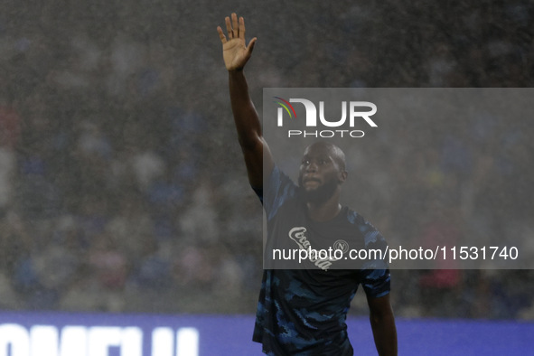 Romelu Lukaku of Napoli before the Serie A soccer match SSC Napoli - Parma Calcio at Stadio Maradona in Naples, Italy, on August 31, 2024. 