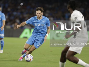 Khvicha Kvaratskhelia of Napoli during the Serie A soccer match SSC Napoli vs. Parma Calcio at Stadio Maradona in Naples, Italy, on August 3...