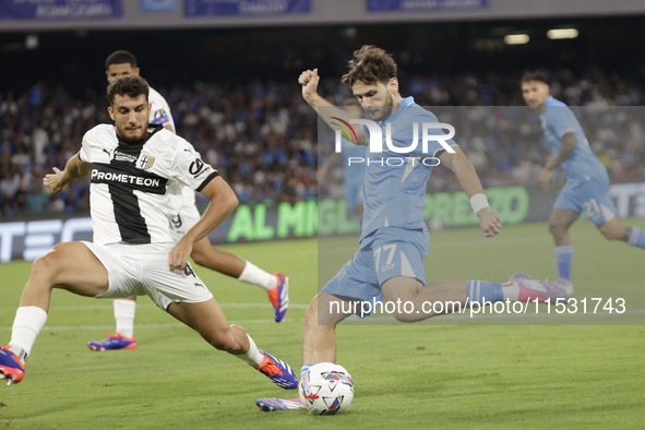 Khvicha Kvaratskhelia of Napoli during the Serie A soccer match SSC Napoli vs. Parma Calcio at Stadio Maradona in Naples, Italy, on August 3...