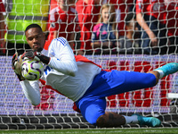 Carlos Miguel, Nottingham Forest goalkeeper, warms up ahead of kick-off during the Premier League match between Nottingham Forest and Wolver...